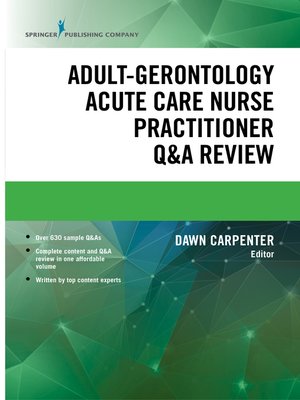 cover image of Adult-Gerontology Acute Care Nurse Practitioner Q&A Review